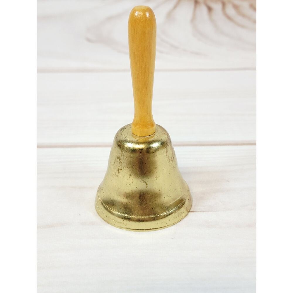 Vintage Collector Brass Bell Wood Handle